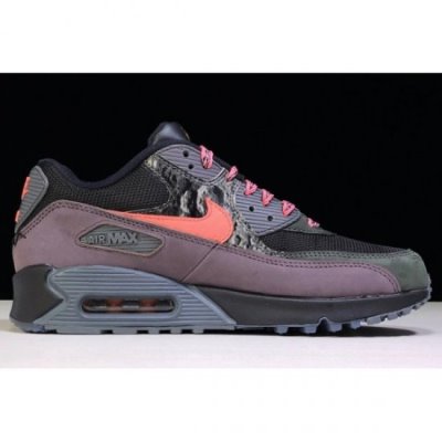 Nike Erkek Air Max 90 Premium Siyah / Kırmızı Koşu Ayakkabısı Türkiye - HBJ4BZ33